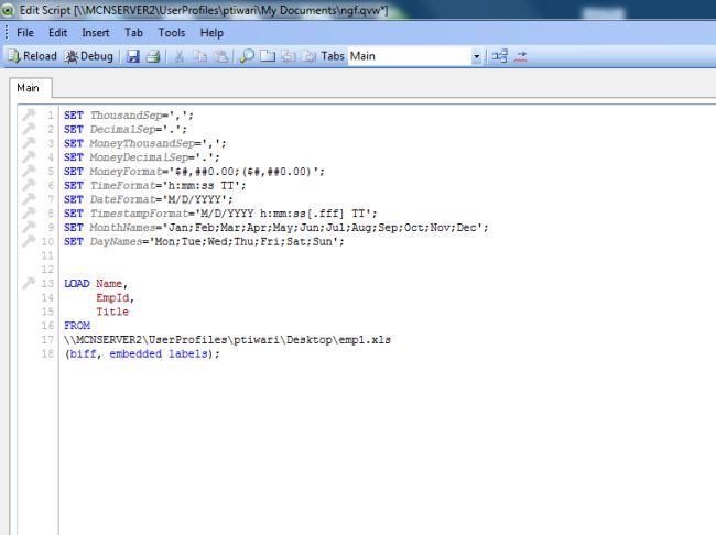 Window of edit script